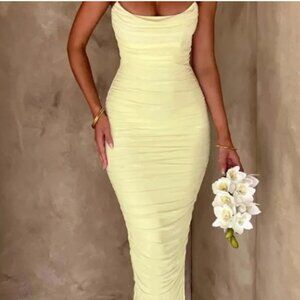 Baby Boo Demi Maxi Dress Yellow Size Small NWT